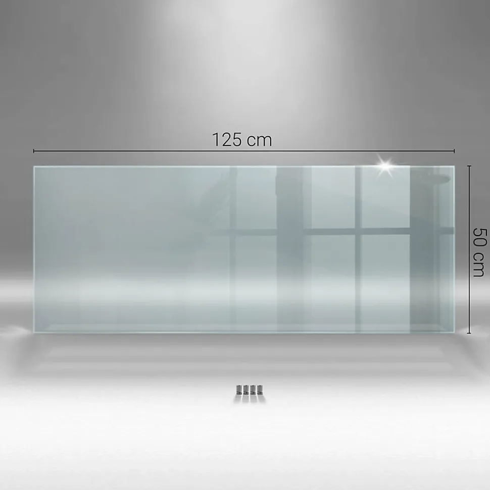 Crédence de cuisine Lacobel Tulup 125x50 cm verre transparent avec fixation par clips