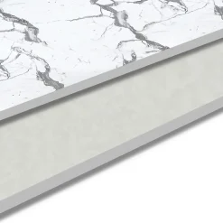 Crédence de cuisine Nepeta réversible aspect marbre blanc et pierre GoodHome L. 200 cm x H. 60 cm x Ep. 3 mm