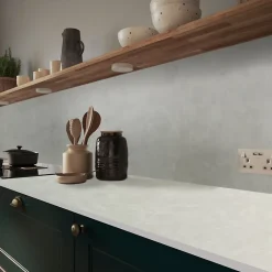 Crédence de cuisine Nepeta réversible aspect marbre blanc et pierre GoodHome L. 200 cm x H. 60 cm x Ep. 3 mm