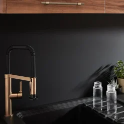 Crédence de cuisine noir mat et blanc mat GoodHome Berberis l. 200 cm x H. 60 cm x Ep. 3 mm