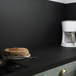 Crédence de cuisine noir mat et blanc mat GoodHome Berberis l. 200 cm x H. 60 cm x Ep. 3 mm