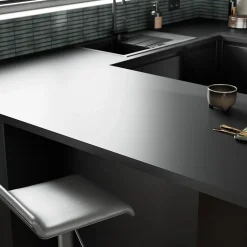 Crédence de cuisine noir mat et blanc mat GoodHome Berberis l. 200 cm x H. 60 cm x Ep. 3 mm