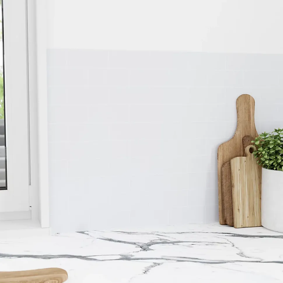 Crédence de cuisine réversible GoodHome décor métro blanc l. 200 cm x H. 60 cm x Ep. 3 mm