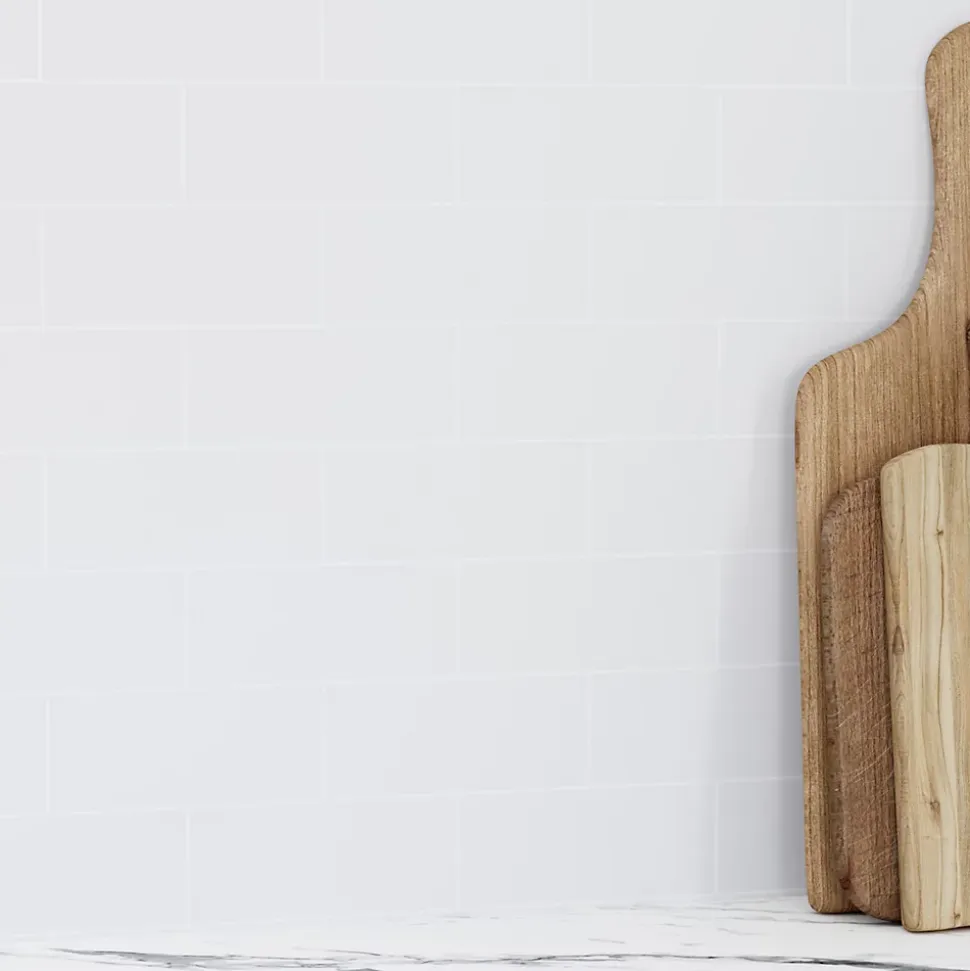 Crédence de cuisine réversible GoodHome décor métro blanc l. 200 cm x H. 60 cm x Ep. 3 mm