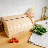 Creative Home Boîte à Pain Naturel - 38 x 28,5 x 17,5 cm (+/- 1 cm) - Boite a Pain Bois - Huche Pain - Corbeille a Pain