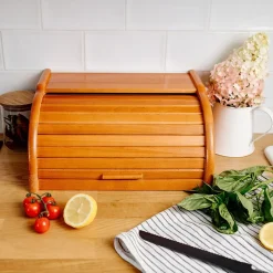 Creative Home Boîte à Pain Aulne - 38 x 28,5 x 17,5 cm (+/- 1 cm) - Boite a Pain Bois - Huche à Pain - Boite en Bois