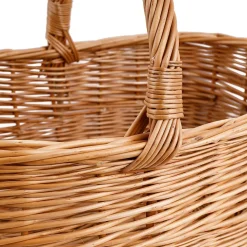 Creative Home Grand Panier Osier Avec Anse 47 x 31 x 36 cm - Marron Naturel - Léger Tressé À La Main