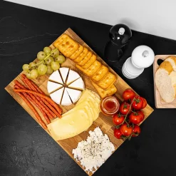 Creative Home Grande Planche a Decouper Bois 32 x 24 x 4 cm - Grand Bloc de Bouchers Professionnels - Chêne Naturel - Double Face