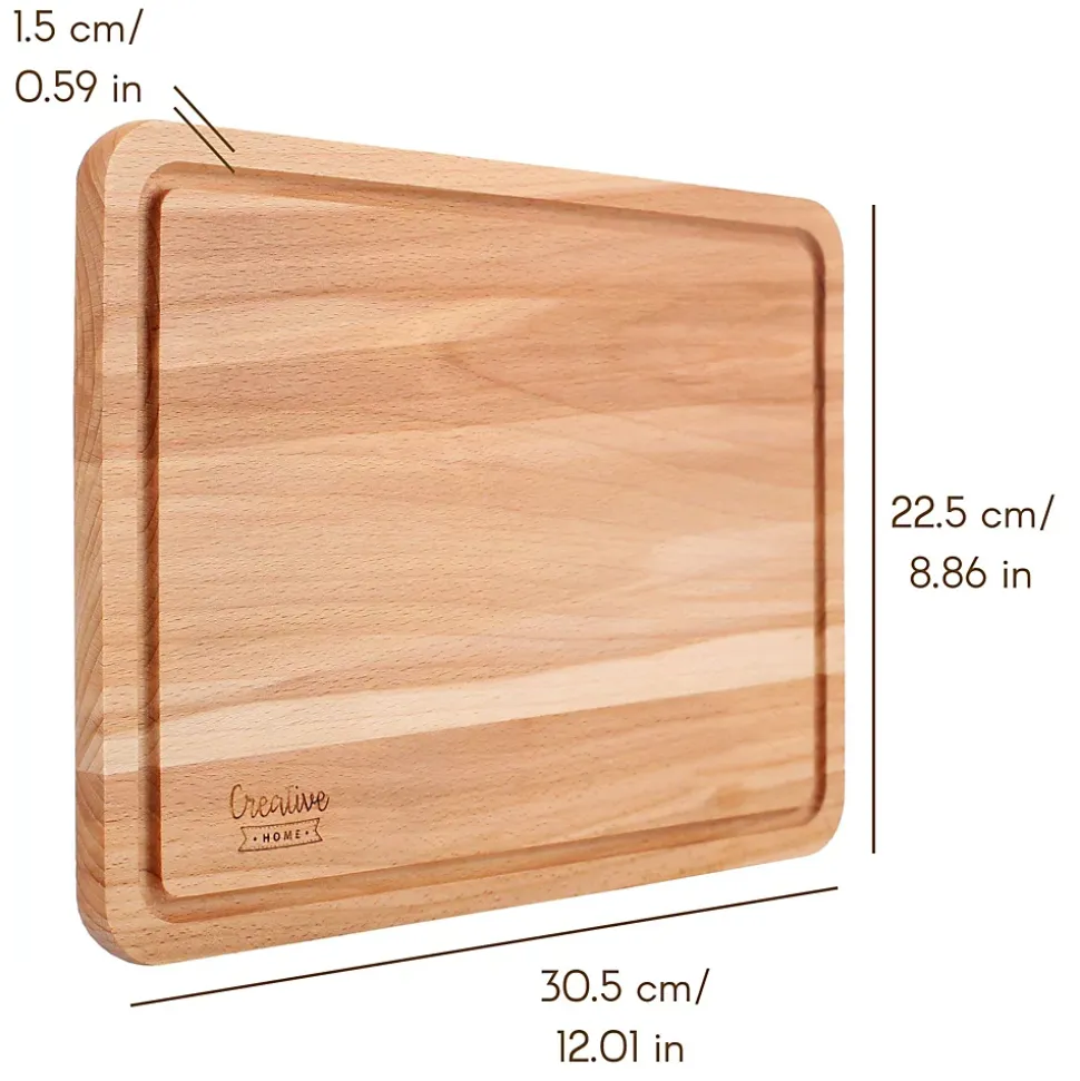 Creative Home Lot 2 Planches À Découper Bois Hêtre 30,5 x 22,5 x 1,2 cm - Cuisine