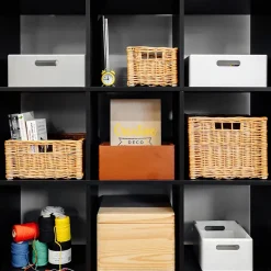 Creative Home Lot de 3 Panier De Rangement En Osier 40 x 30 x 16 cm - Petit Panier Tressé Pour Salle De Bain Cuisine Maison