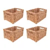 Creative Home Lot de 4 Panier De Rangement En Osier 30 x 20 x 16 cm - Petit Panier Tressé Pour Salle De Bain Cuisine Maison
