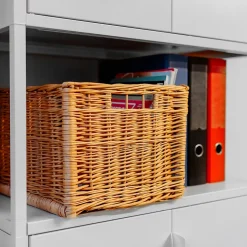 Creative Home Lot de 3 Panier De Rangement En Osier 40 x 30 x 24 cm - Petit Panier Tressé Pour Salle De Bain Cuisine Maison