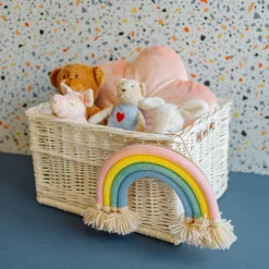 Creative Home Panier De Rangement En Osier Blanc 40 x 30 x 24 cm - Petit Panier Tressé Pour Salle De Bain Cuisine Maison