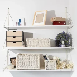 Creative Home Panier De Rangement En Osier Blanc 40 x 30 x 24 cm - Petit Panier Tressé Pour Salle De Bain Cuisine Maison