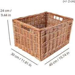 Creative Home Panier De Rangement En Osier 40 x 30 x 24 cm - Petit Panier Tressé Rectangulaire Pour Salle De Bain Cuisine Maison