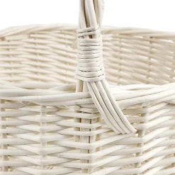 Creative Home Panier Osier Blanc Avec Poignées 35 x 35 x 39 cm - Grand Léger - Panier Fruits Cadeau - Naturel