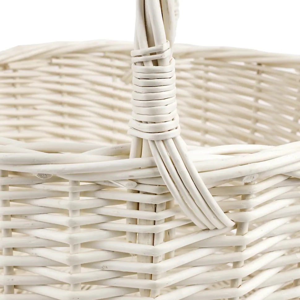 Creative Home Panier Osier Blanc Avec Poignées 35 x 35 x 39 cm - Grand Léger - Panier Fruits Cadeau - Naturel