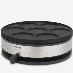 Crepiere Electrique HKoeNIG - KREP56 - Plaque réversible amovible - Surface de cuisson 33 cm - 1500W - Noir/Acier