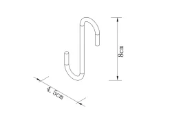 Crochet de rangement forme S Datil GoodHome inox vendu par 6 pièces