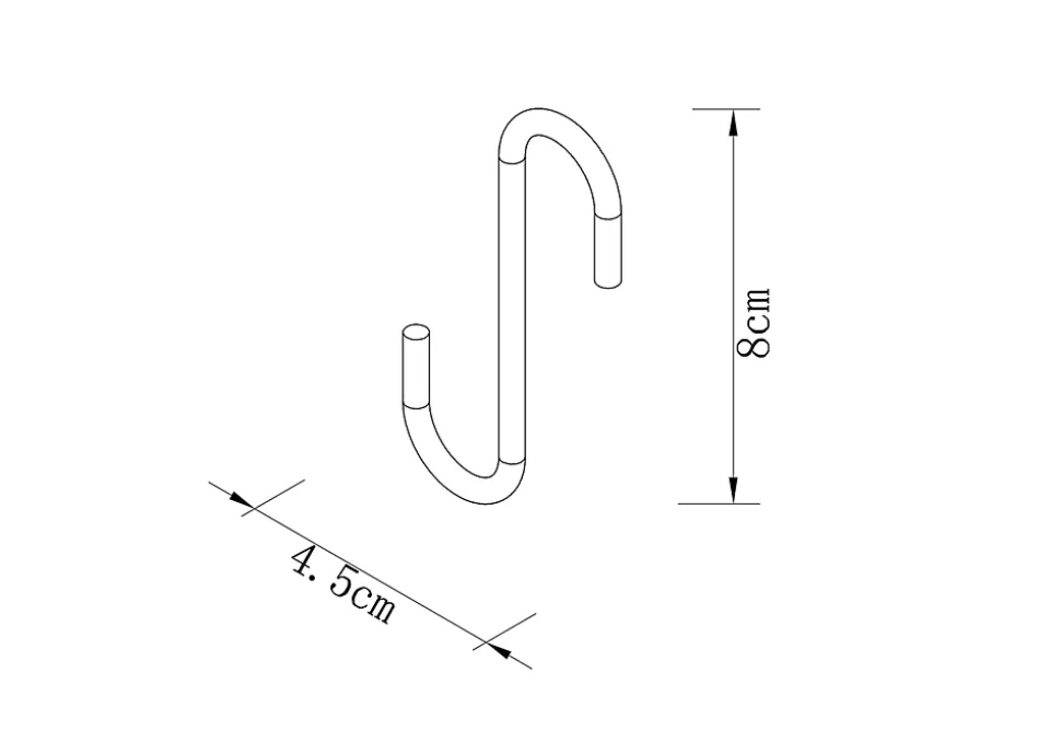 Crochet de rangement forme S Datil GoodHome inox vendu par 6 pièces