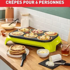 Crêpière - TEFAL - Colormania - 6 empreintes - 1000 W - Vert