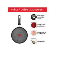 Crêpière anti-adhésive 25 cm rouge Tefal C2893802