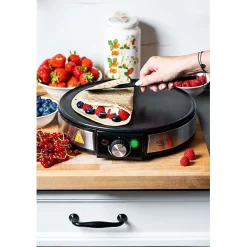 Crêpière, 30cm Diamètre, Revêtement Antiadhésif, Température Réglable Adler AD3058 1600W Noir