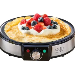 Crêpière, 30cm Diamètre, Revêtement Antiadhésif, Température Réglable Adler AD3058 1600W Noir