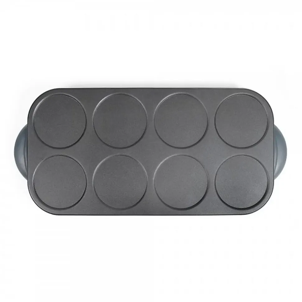 Crêpière Livoo Maxi crêpes party DOC186G 8 mini crêpes Diamètre 12 cm, 1500W, accessoires inclus coloris Gris