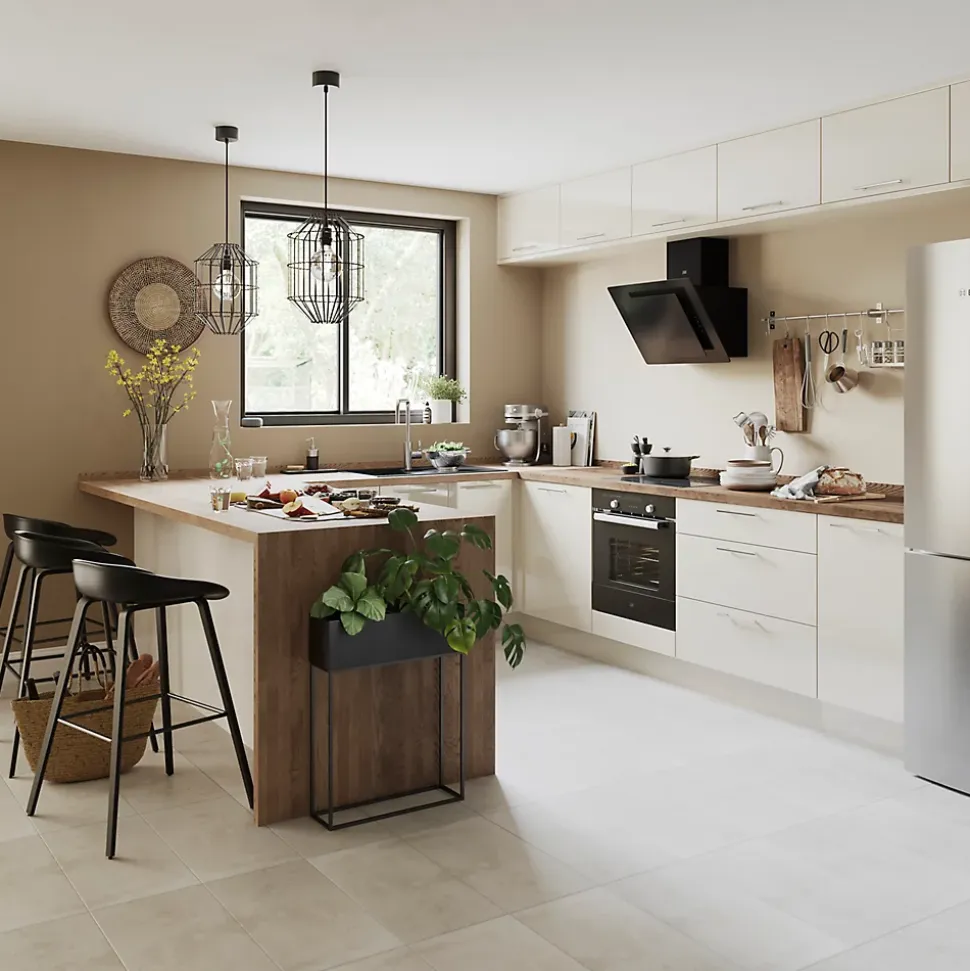 Côté de remplacement haut Goodhome Stevia crème H. 72 cm x l. 32 cm x Ep. 18 mm