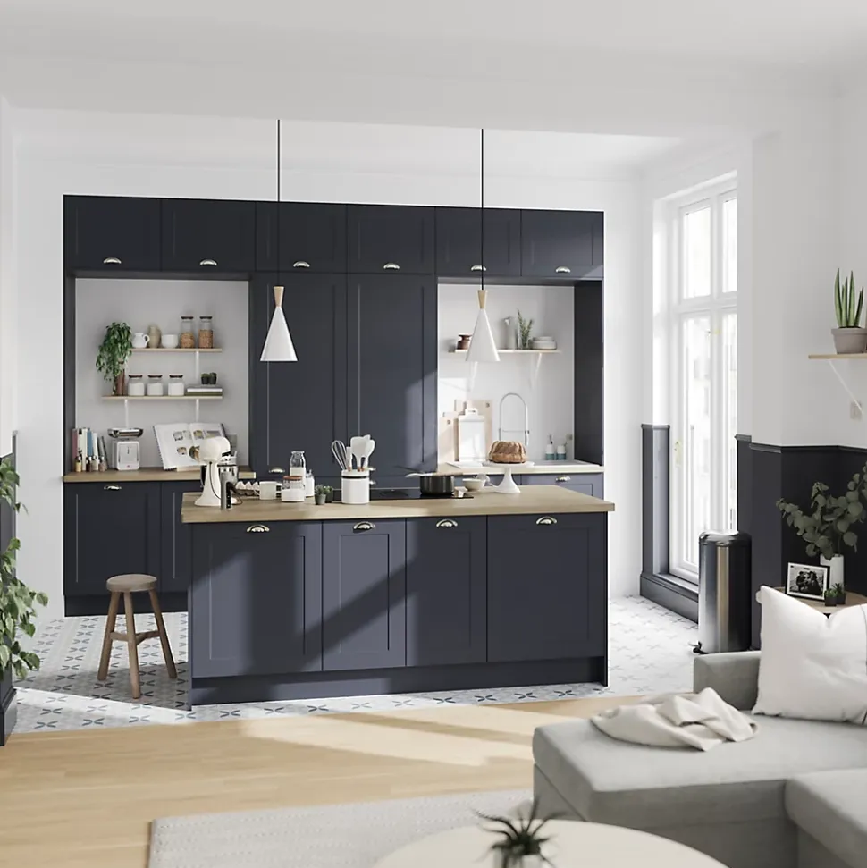 Côté de remplacement électroménager GoodHome Artemisia bleu H. 201 cm x l. 57 cm x Ep. 18 mm