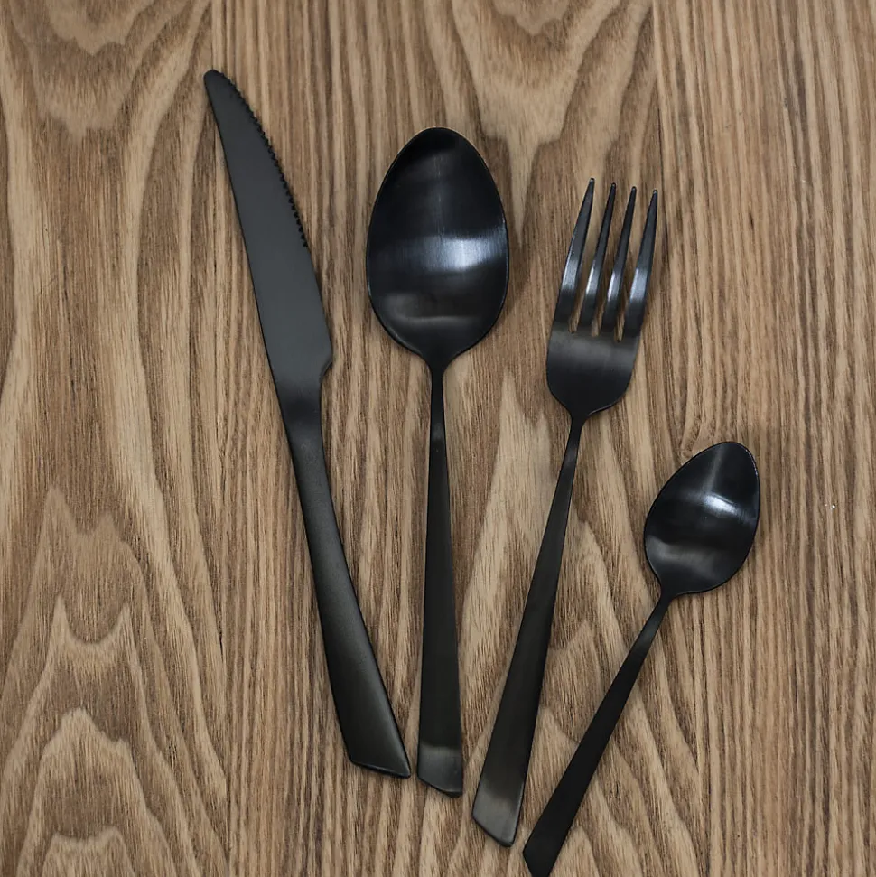 Cuillère de table monobloc Delta black inox (lot de 6)