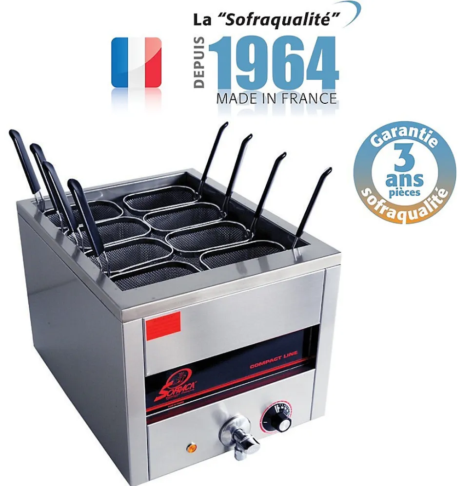Cuiseur à Pâtes Professionnel Electrique 8 Paniers GN 1/8 - Sofraca