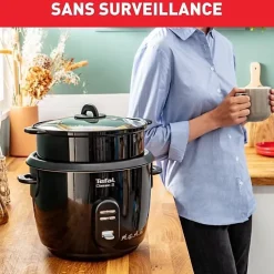 Cuiseur à riz 1.5l 710w avec panier vapeur noir Tefal RK1038