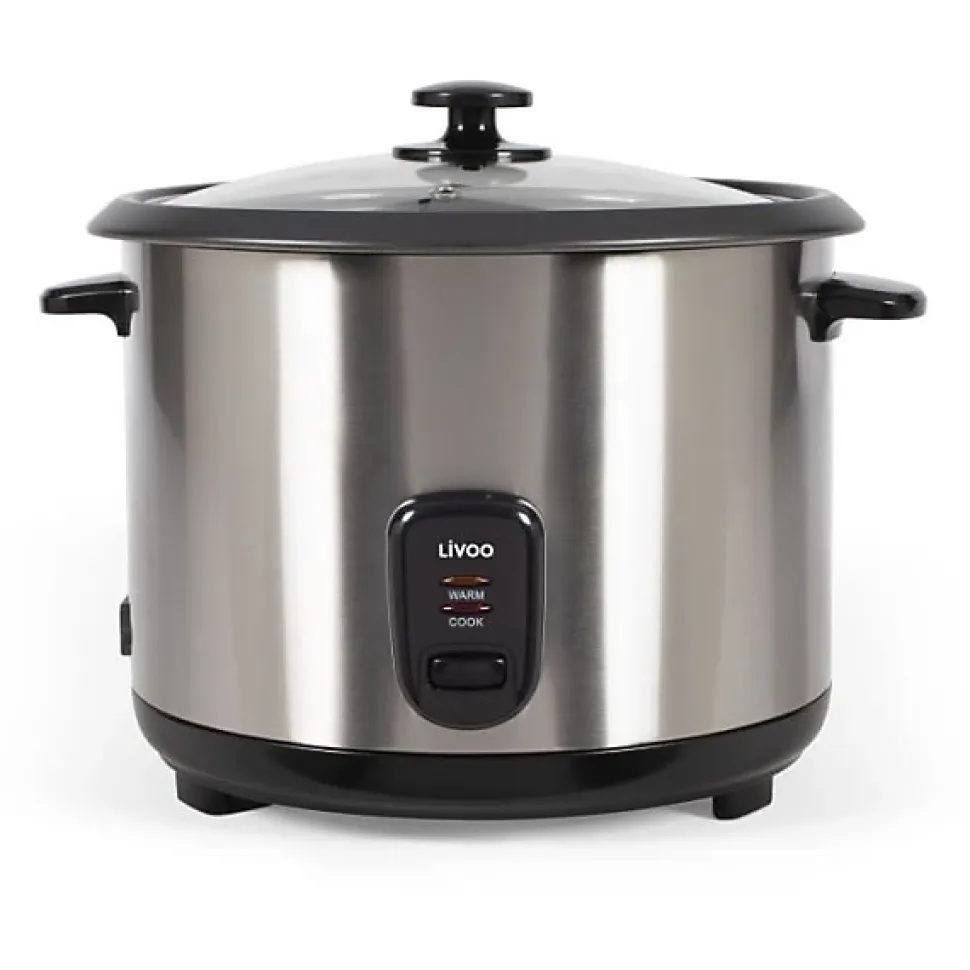 Cuiseur de Riz Electrique et vapeur acier inoxydable - LIVOO - DOC293 - 1000W - 2,8L - Acier inoxydable - Maintien au chaud