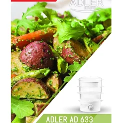 Cuiseur vapeur Puissance de 800 W. - 9L - Trois réservoirs de vapeur Steam Turbo transparents - Adler AD 633