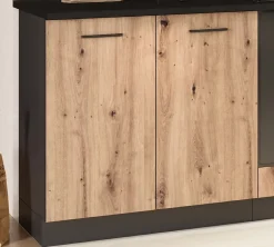 CUISINE COMPLETE ANIKA CHENE ANGLE 260X200 NON MONTEE SANS ELECTROMENAGER - 9 MEUBLES