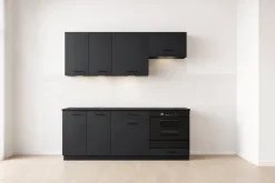 CUISINE COMPLETE ANIKA GRIS FONCE 2M00 NON MONTEE SANS ELECTROMENAGER 6 MEUBLES