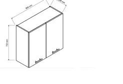 CUISINE COMPLETE ANIKA GRIS FONCE 2M00 NON MONTEE SANS ELECTROMENAGER 6 MEUBLES