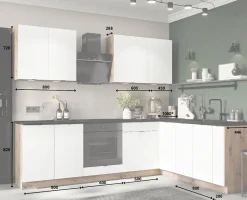 CUISINE COMPLETE GIANNI BLANC ANGLE 260X200 NON MONTEE SANS ELECTROMENAGER 9 MEUBLES