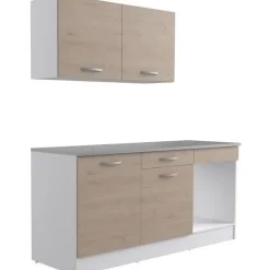 Cuisine complete OSLO - L 180cm - Chene - Plan de travail inclus