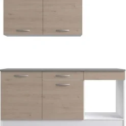 Cuisine complete OSLO - L 180cm - Chene - Plan de travail inclus