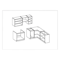 Cuisine complete SARA - Décor chene sonoma - L210 x P210 cm