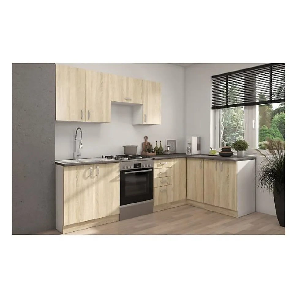 Cuisine complete SARA - Décor chene sonoma - L210 x P210 cm