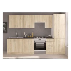 Cuisine complete SARA - Décor chene sonoma - L300 cm