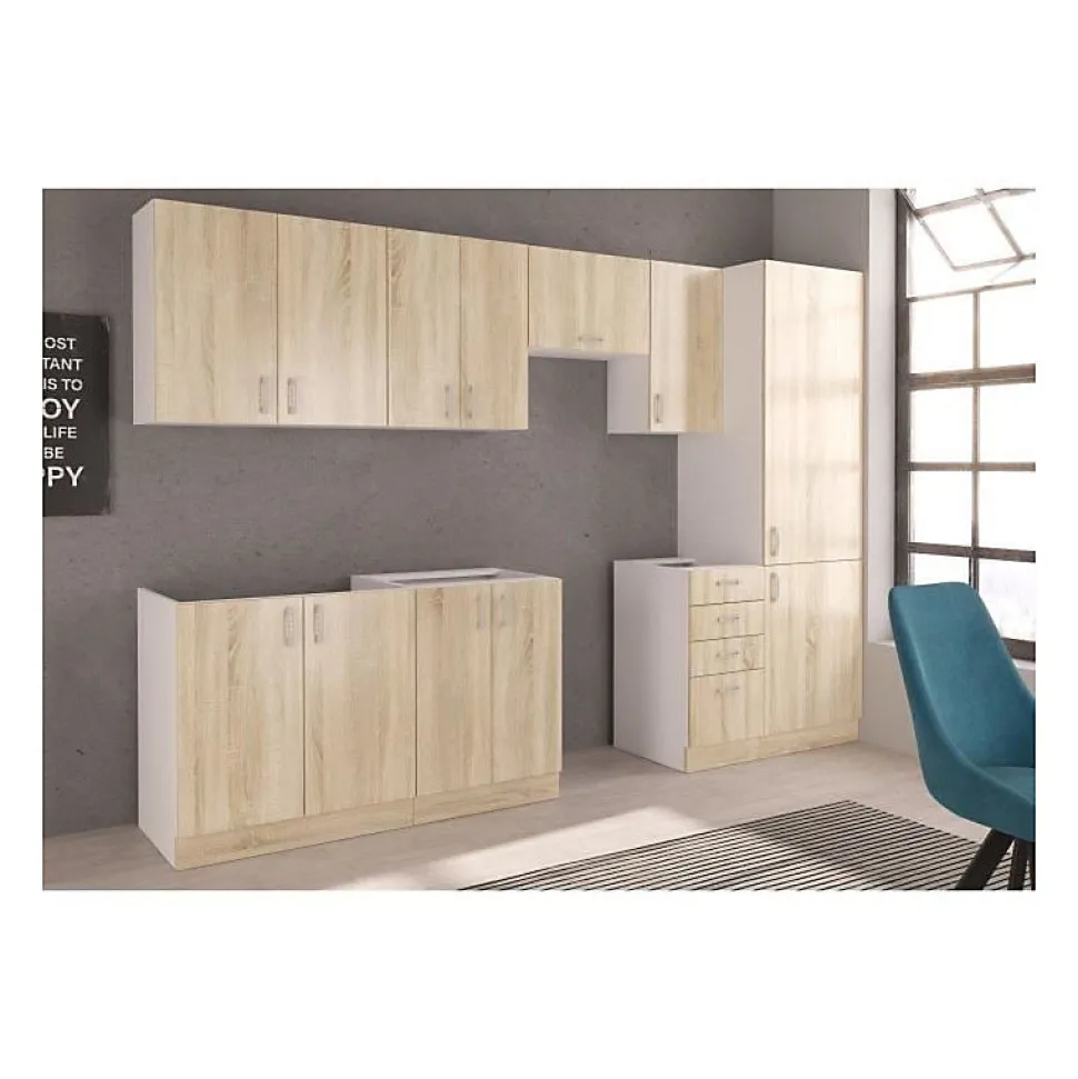 Cuisine complete SARA - Décor chene sonoma - L300 cm