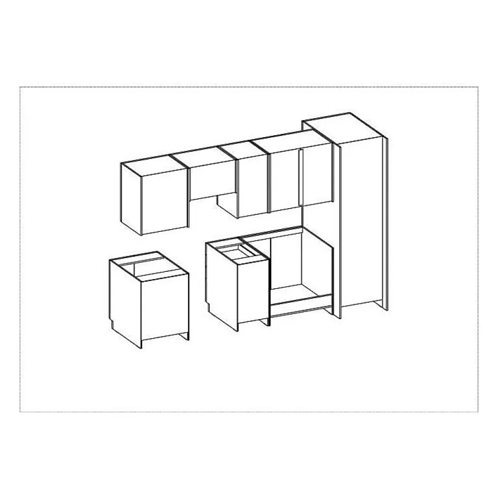 Cuisine complete SARA - Décor chene sonoma - L300 cm