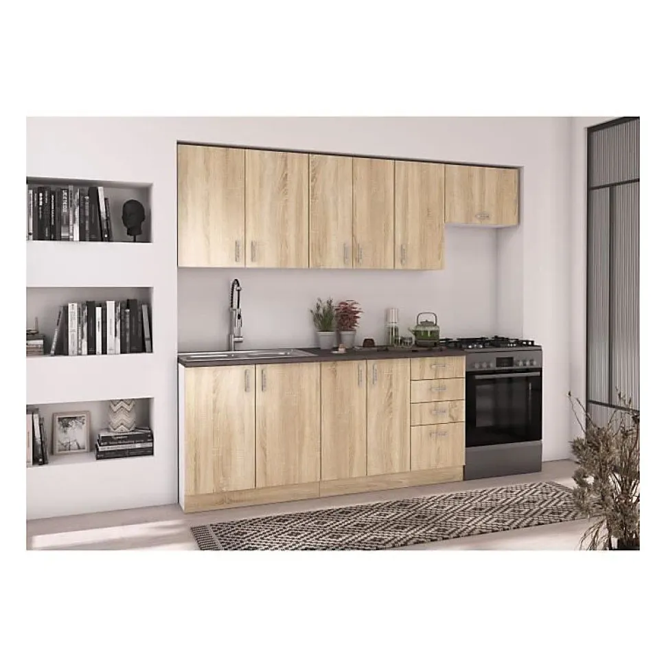 Cuisine complete SARA - Décor chene sonoma - L240 cm