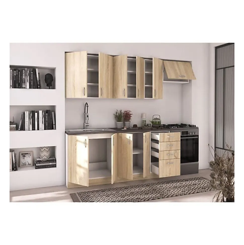 Cuisine complete SARA - Décor chene sonoma - L240 cm