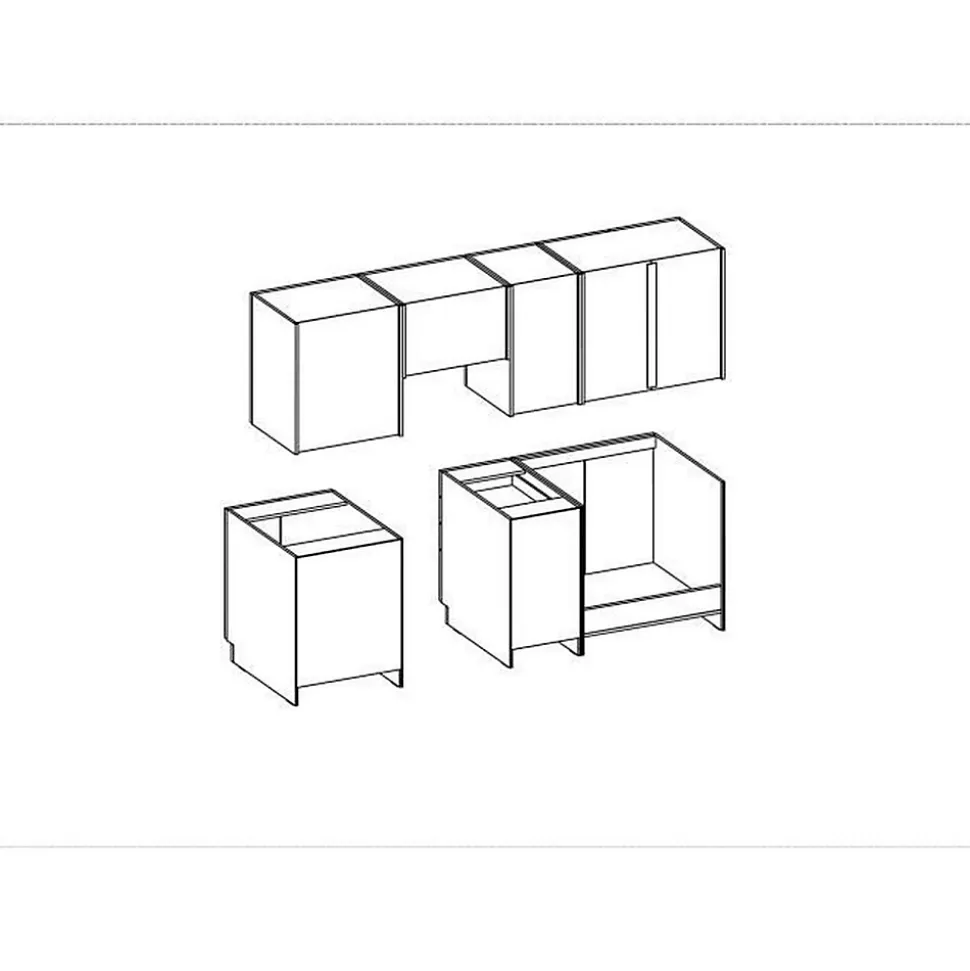 Cuisine complete SARA - Décor chene sonoma - L240 cm